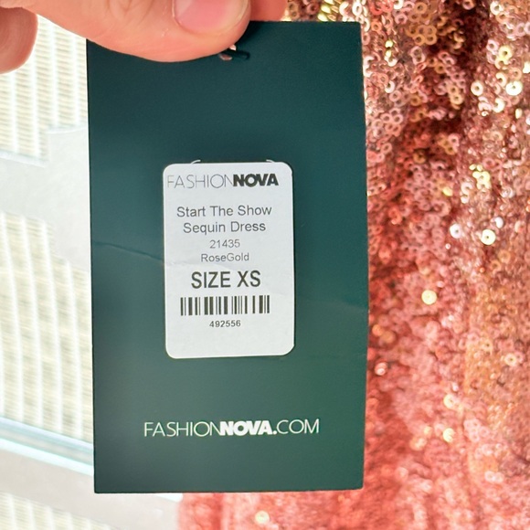 NWT Fashion Nova Pink Sequin Sheath Mini Dress - Picture 4 of 10